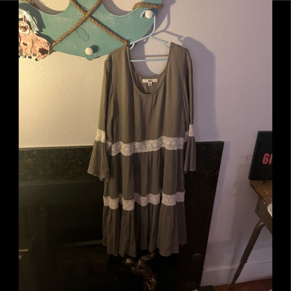 Dark green BOHO dress